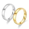 Clusterringen vervagen nooit 4 mm Simple Ring Fashion 18K Gold S925 Zilveren kleur voor mannen en vrouwen exclusieve paar trouwband minnaar juwelseclu