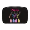 Cosmetic Bags & Cases Kawaii Pretty Nails Make Me Smile Travel Toiletry Bag Women Hanging Nail Polish Makeup Organizer Dopp KitCosmetic