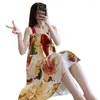 Sukienki w dużych rozmiarach sukienka letnia 2022 bawełniana zawiesina piżama w stylu koreański luźne panie 200 jin modal długi jona22