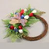 Decorative Flowers & Wreaths Plain Day Door Wreath Hanging Decoration Independence Front Outdoor Porch Christmas Decorations Modern Outside