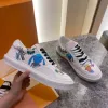 Fashion Top Quality leather Man Women shoe Handmade Multicolor Gradient Technical sneakers Luxurys Designers Shoes Trainers home