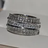 Choucong Wedding Pierścienie Najlepsze sprzedaż statek Luksusowa biżuteria 925 SBRILLING SREBROWA Księżniczka Cut White Topaz CZ Diamond Stones Obiecaj kobiety zaręczynowe ba