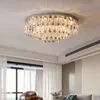 Lampes suspendues Plafonnier de luxe moderne pour salon de luxe maison décorative chambre cristal luminaire LED gris fumée