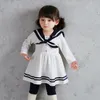 Girl's Dresses Baby Girl Dress Spring Autumn Clothing Navy Style Toddler Clothes Vestidos For 0-3 YearGirl's