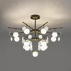 Plafondlampen moderne led kroonluchters voor woonkamer slaapkamer hal melkachtig wit glazen bal deksel hangende lampen huisverlichting armatuur