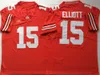 NCAA Ohio State Buckeyes College Football Jersey 16 j.t Barrett 14 K.J. Wzgórze 15 Ezechiel Elliott Wysokiej jakości szyte czerwony biały czarny szary