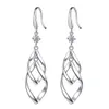 Kvinnor Sweet Flower Designer Studörhängen med lyxig pärla Shining Crystal 925 Sterling Silver Clover Ear Rings Party Jewelry