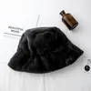Fashion Faux Fur Winter Bucket For Women Girl Solid Thickened Soft Warm Fishing Outdoor Vacation Hat Cap Lady 220630