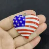 100pcs/lot Fashion July 4th American Flag Heart Shape Pendant Rhinestone Pendant For Necklace