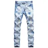 2021 Nova Moda Design Causal Denim Calças Plus Size 42 Men Skinny Blue Jeans Pantalon Homme G220415