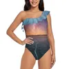 Costume da bagno intero con spacco alto, triangolo sexy, bikini attillato, linea a T, materiale, struttura in nylon. Colore Costume da bagno in stile colore naturale