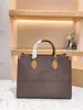 ON THE GO PM MM GM Tote Bag Classic Brown Giant Monograms Print Old Flower Handle Bag Luxurys Women Shoulder Bags