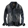 데님 재킷 남성 자켓 스프링 의류 슬림 한 딱지 싱글 가슴 탑 남성 캐주얼 바이커 코트 블루 L XL XXL XXXL