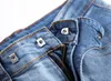 Nieuwe Aankomen 88155 Verfraaid Geribbelde Stretch Moto Heren Jeans Multi Pocket Biker Mannelijke Slanke Blauwe Broek/broek maat 28-40 Dy8k