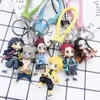 애니메이션 kimetsu no yaiba keychains 액세서리, Tanjirou Nezuko 인물, 악마 슬레이어 액션 피규어, 장난감 메카 인, 자동차 키 링, 선물