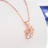 Collana a pendente topo Catena di rame Cramella Zircon Crystal Regalo Gift Anno di Natale Gioielli Collane Animali