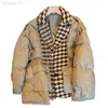 Khaki Jacket Swallow Gird Winter Women Cotton Elastic Waist Pockets Long Sleeve Thick Warm Loose Lady Coat Chic L220730