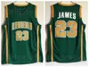 NCAA High School LeBron James Irish St. Vincent Mary Jerseys 23 Basket Basketal Fors Fors Fan Pure Cotton Team Colo Rgreen Brown White Fality