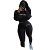 Şanslı Etiket 2 Parça Set Kadınlar Üst Tayt Pantolon Tatlı Örme Streç Jogger Güz Giysileri Toptan Damla 220513