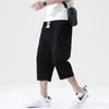 Yaz gündelik pantolon erkekler vahşi pamuk ve keten gevşek Kore tarzı trend dokuz nokta düz pantolon 220714