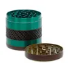 The latest 60x52mm Smoke grinder five -layer zinc alloy wood grain woven grid smoke grinding device many styles support custom LOGO