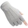 Men s Fingerless Anti Slip Driving Gloves Women Sun Protection Summer Male Thin Breathable Anti UV Cycling 220624