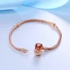 Other Bracelets Original 925 Sterling Silver & Rose Gold Snake Chain DIY Bracelet Jewelry For Women Long 16CM-23CM 8 Size ChoiceOther