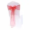 50st 18x275cm Dark Coral Wedding Organza Stol Cover Sashes Bow Sash Wedding Banket Party Decoration