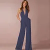 Jumpsuits för kvinnor sexig polyester vit backless breda ben byxor kläder ärmlös mode kvinnliga sommaröverträdelser rompers w220427