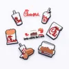 Decoração de sapatos de borracha de borracha para venda única Série de hambúrguer de buckle para Croc Charms Charms Infantil Gifts Gifts