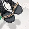 أزياء نساء صندل الصيف جولة إصبع القدم نساء أحذية سلسلة أحذية أحذية مثيرة الكعب العالي حزام حزام أحذية امرأة حقيقية الجلود