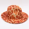 New Tiger Animal Print Fedora Hats with Black Bottom Wide Brim Women Men Jazz Party Top Hat Outdoor Travel Sun Protection Cap