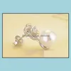 Stud Earrings sieraden Sier Earring Lucky Crystal Pearl For Women Girl Party Fashion Wholesale - Drop Delivery 2021 J7BR9