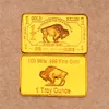 Outras artes e artesanato 1oz 24K Plated United States Buffalo Gold Bar Bullion Coin Collection1107867