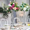 Feestdecoratie goud/ zilveren bloemen vazen ​​kaarsen rek standhouders bruiloft decor wegen lood bloemen boeket rekwisieten tafel middelpunt pilarp