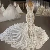 Sexig 2022 spets sjöjungfru bröllopsklänningar brudklänningar juvel hals appliced ​​country vestidos de novia b0322182e