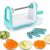 5 Blades Vegetable Spiralizer Cuuter Spiral Slicer Grater Peeler Spaghetti Maker with Food Container for Noodles Kitchen Tools 210319