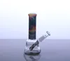 4 Inch glass mini dab Bong rasta colored oil rig w-ax WK-023 joint 10mm