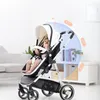 Passeggino Ricambi Accessori Bambino 3 in 1 Carrozza in pelle PU bianca con seggiolino auto Passeggino pieghevole di lusso nato ad alto paesaggio