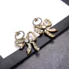 Luksusowy projektant modny urok Aretes Brass High Quality Bow Kolczyki Kolczyki Panie Party Miłośnicy Prezent Biżuteria 3708526