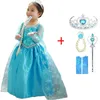 Elsa Dress Girls Summer Jurk Princess Cosplay Kostuumjurken voor kinderen Kerst verjaardag Fancy Party Party Vestidos Menina 220707