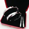 5.0: e kärleksarmband Bangle for Woman Man 4CZ Steel S Gold Silver Rose Nail Jewelry With Red Pouch