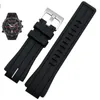 High Quantity Rubber Watch Band para Timex Watcht2N720 T2N721 TW2T76300 Black Waterproof Silicone Sports Strap 2416mm 2207065587450