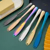 Colorful Special Rose Golden Black Color Butter Spreader Stainless Steel Cheese Knife Set C0420