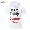 Drukuj 3D DIY Niestandardowy design z kapturem Tshirt Hip Hop Streetwear Zip Bluza Bluza Hurtownia Hurtowników Dostawcy do Drop Shippper 220623