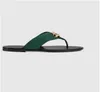 2022 Designer Luxus Slides Frauen Flip Flops Leder Sandale Doppel Metall Schwarz Weiß Braun Hausschuhe Sommer Strand Sandalen
