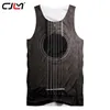 Marke Gitarre Kunst Musikinstrument Sommer 3D Volldruck Mode Tank Top Drucken Hip Hop Stil Weste Casual 220623