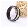 Anillo de anillo negro de acero inoxidable anillo luminoso anillo fluorescente tamaño 6-11 12pcs / lote