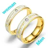 Fashion Titanium Steel Couple Rings His And Hers Promise Ring Alliances of Marriage Love Ring lord Wedding for Lover