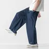 Men's Pants Japanese Loose Straight Wide Leg Men's Fashion Casual Overalls Street Solid Color Retro Sports Jogging Large SizeMen's